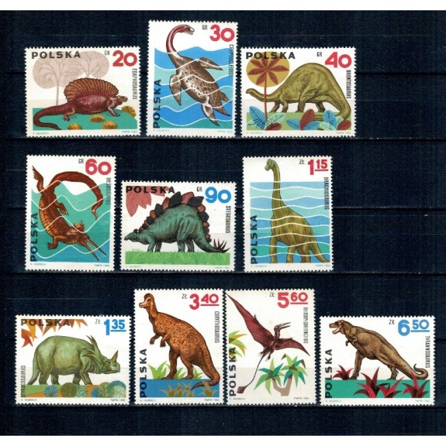 Polonia 1965 - Animale preistorice, serie neuzata