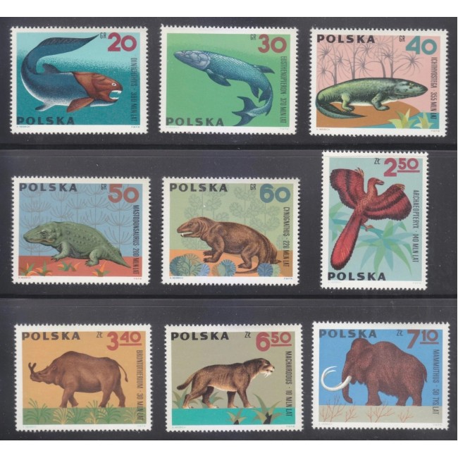 Polonia 1966 - Animale preistorice, serie neuzata