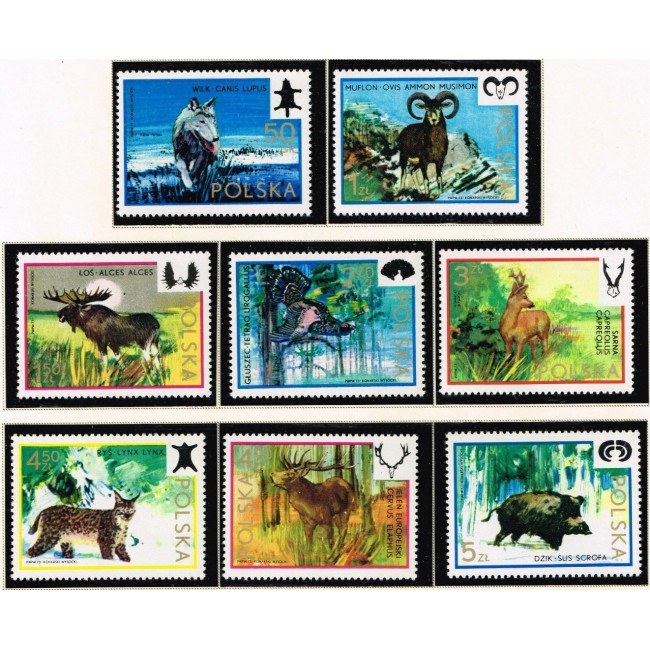 Polonia 1973 - Animale, vânătoarea, serie neuzata