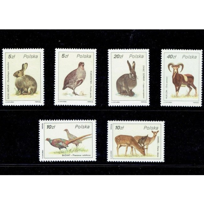 Polonia 1986 - Fauna, vânătoarea, serie neuzata