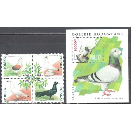 Polonia 1994 - Porumbei, păsări, serie si colita neuzata