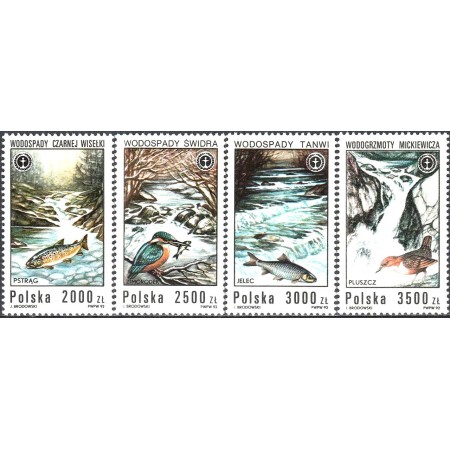 Polonia 1992 - Animale, cascade, serie neuzata