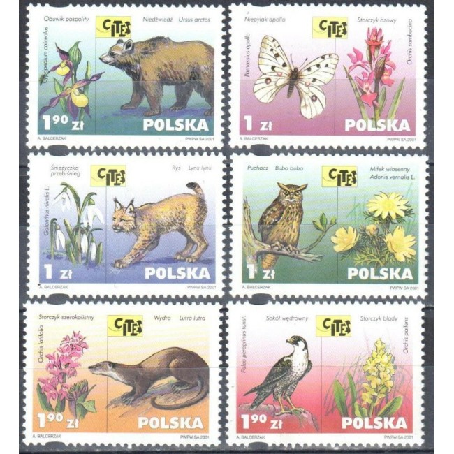 Polonia 2001 - Fauna-flora, animale, serie neuzata