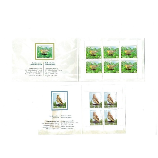Letonia 2011 - Păsări, carnete filatelice neuzate