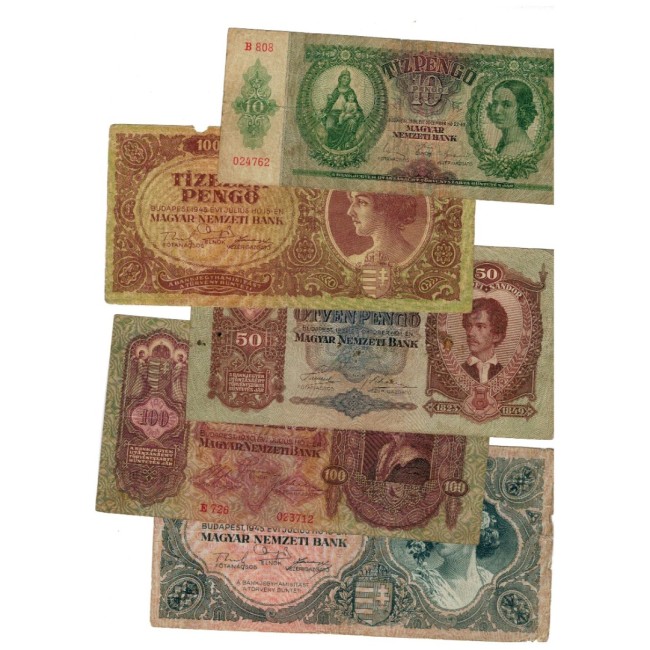 Ungaria 1930-1946 - Lot 5 bancnote circulate