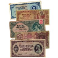 Ungaria 1930 -1946 - Lot 5 bancnote, circulate