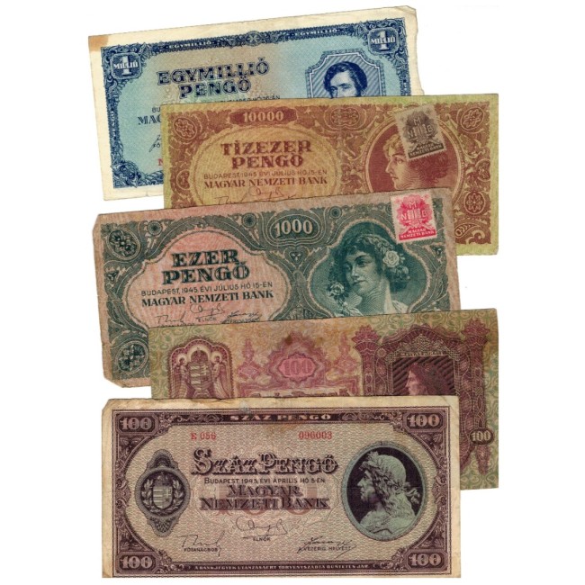 Ungaria 1930 -1946 - Lot 5 bancnote, circulate