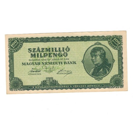 Ungaria 1946 - 100.000.000 milpengo, aproape necirculata