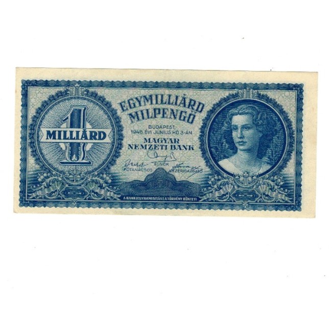 Ungaria 1946 - 1.000.000.000 milpengo, aproape necirculata