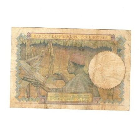 Africa Occidentala Franceza 1942 - 5 franci, circulat