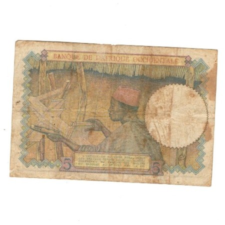 Africa Occidentala Franceza 1941 - 5 franci, circulat