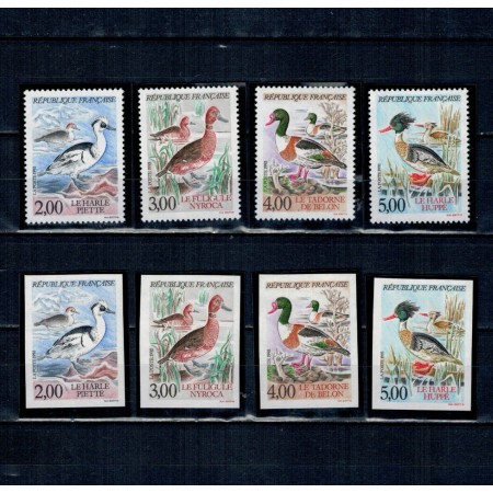 Franta 1993 - Păsări, rate, serie dantelata si nedantelata neuzata