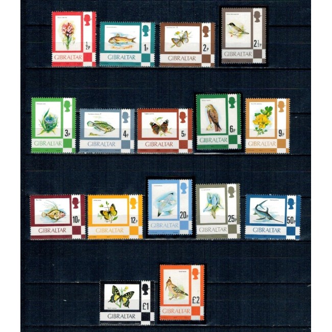 Gibraltar 1977 - Uzuale, fauna, flora, serie neuzata