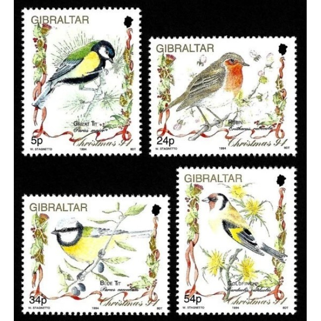 Gibraltar 1994 - Crăciun, păsări, serie neuzata