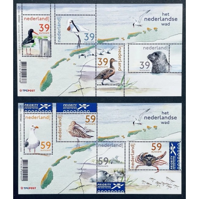 Olanda 2003 - Fauna, animale, serie blocuri neuzate