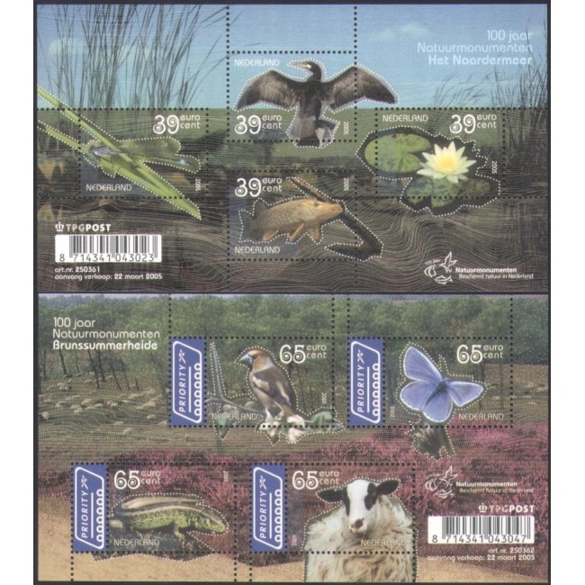 Olanda 2005 - Fauna, animale, serie blocuri neuzate