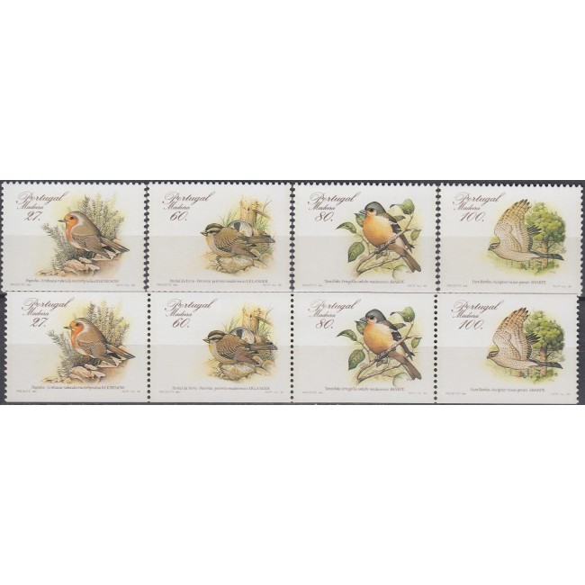 Portugal Madeira 1988 - Păsări, serie neuzata, ambele tipuri