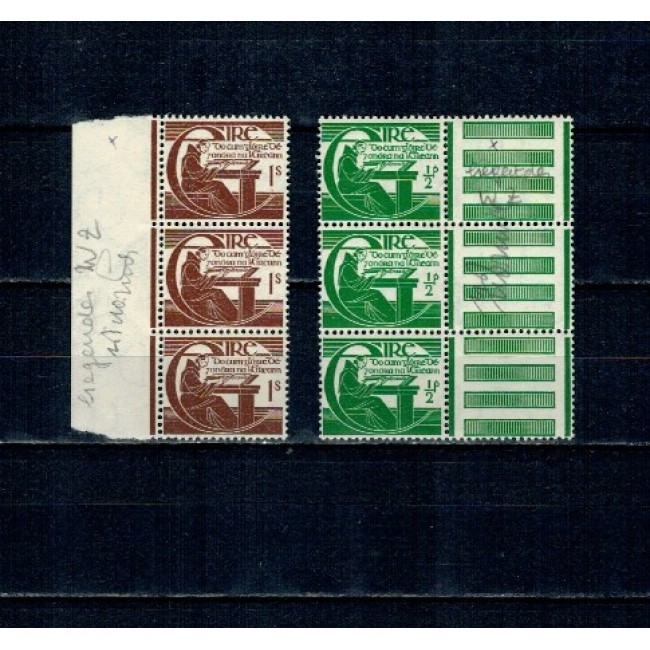 Irlanda 1944 - Fratele Michael O'Clery, istorie, religie, serie neuzata tripticuri, filigran culcat