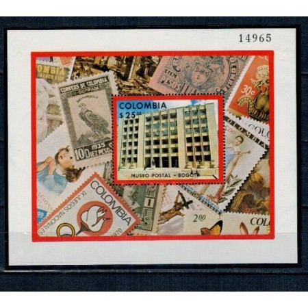 Columbia 1977 - Muzeul filatelic din Bogota, timbru pe timbru, colita neuzata
