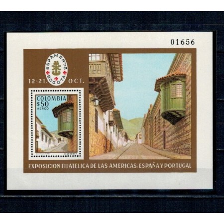 Columbia 1978 - Expo filatelic Espamer, colita neuzata