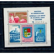 Columbia 1961 - Departamente din Oceanul Atlantic, stema, vapoare, colita neuzata