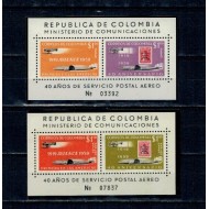 Columbia 1959 - Posta Aeriana, avioane, aviație, serie colite neuzate