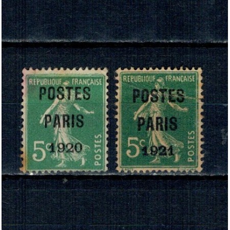 Franta 1920/21 - Uzuale, preobliterate, bine cotate, neștampilate, cal.II