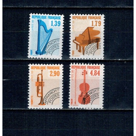 Franta 1989 - Instrumente muzicale, uzuale preobliterate, serie neuzata