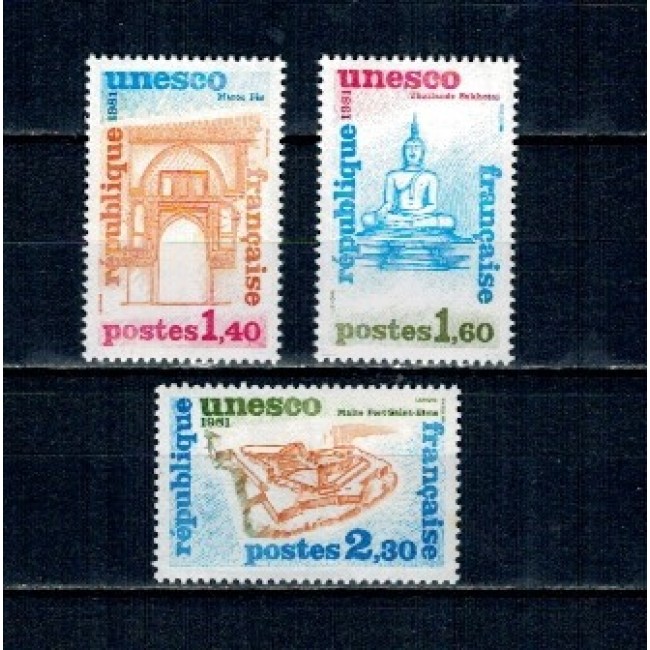 Franta 1981 - UNESCO, monumente, serie neuzata