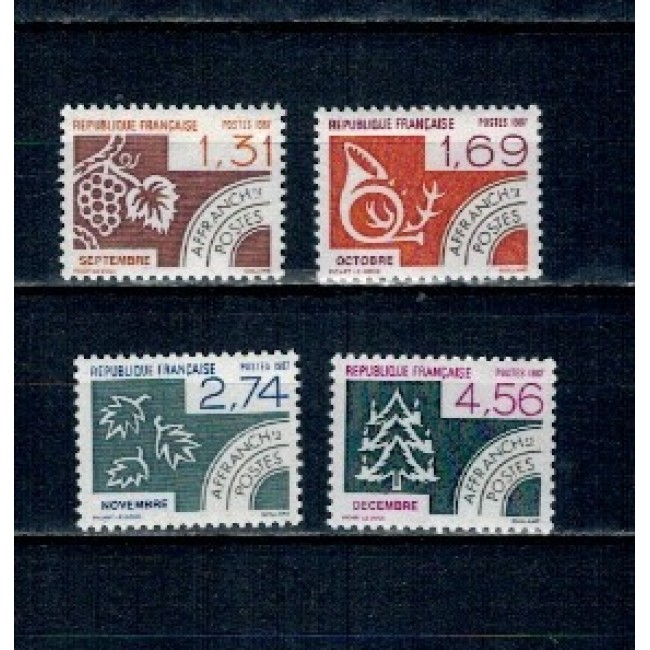 Franta 1987 - Lunile anului, septembrie-decembrie, uzuale preobliterate, serie neuzata