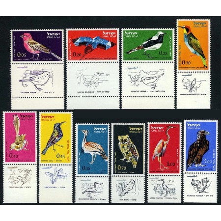 Israel 1963 - Păsări, serie neuzata cu tabs