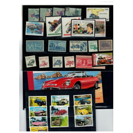 Lot timbre străine neuzate, tematica mașini, automobile, transport