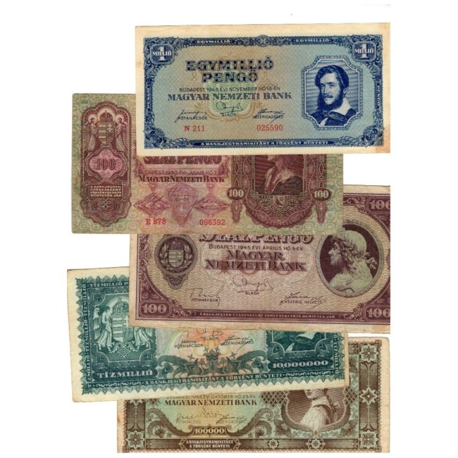 Ungaria 1930 -1946 - Lot 5 bancnote, circulate