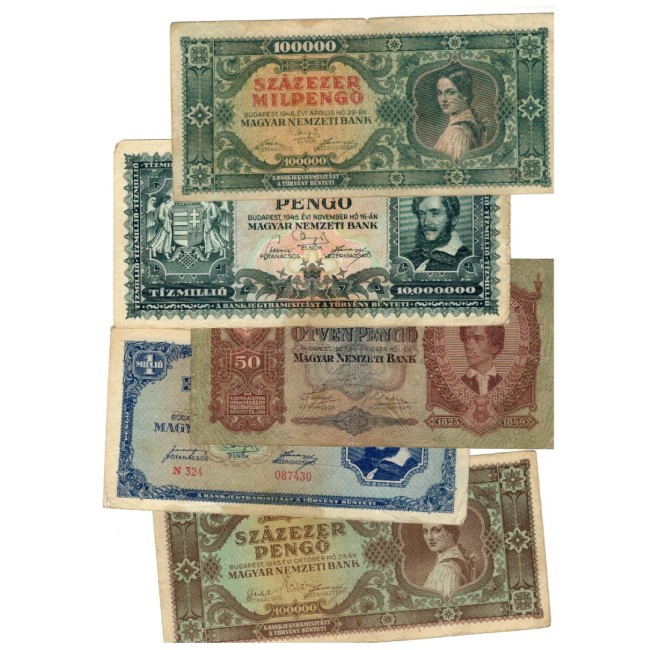 Ungaria 1930-1946 - Lot 5 bancnote circulate