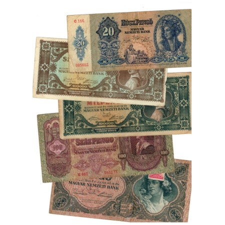 Ungaria 1930-1946 - Lot 5 bancnote, circulate