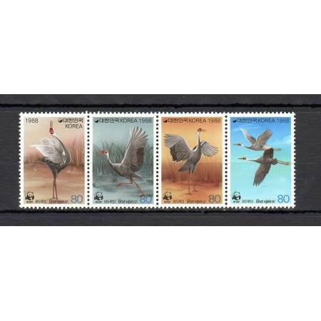 Korea Sud 1988 - Păsări, fauna WWF, serie neuzata