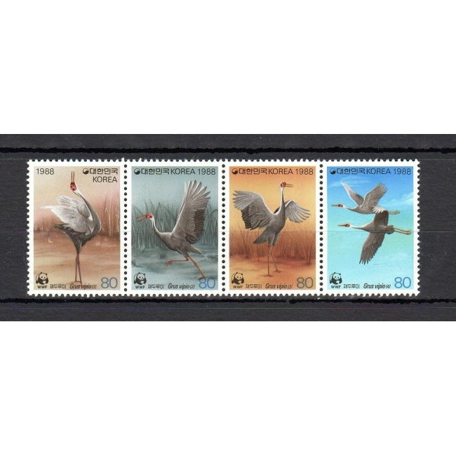 Korea Sud 1988 - Păsări, fauna WWF, serie neuzata