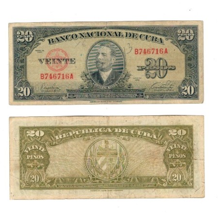 Cuba 1949 - 20 pesos, circulata