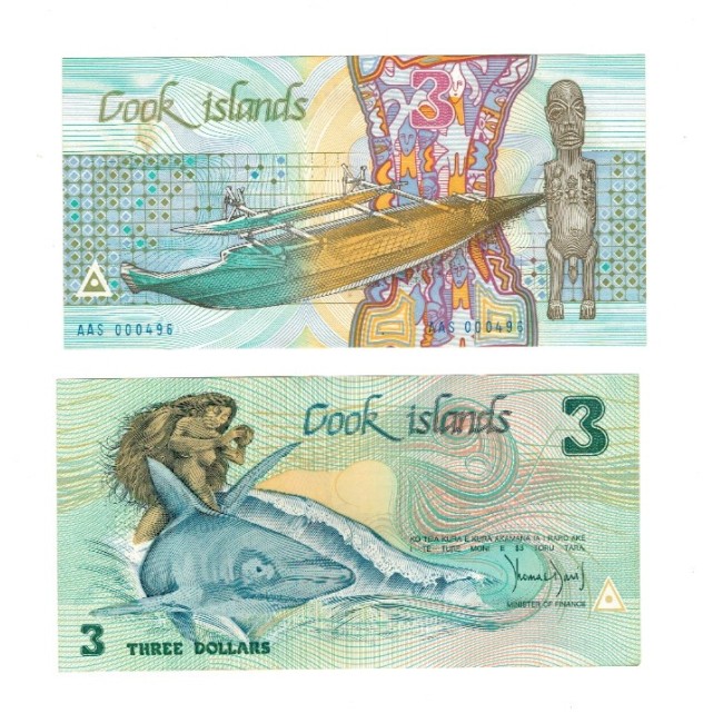 Insulele Cook 1987 - 3 dollars aUNC