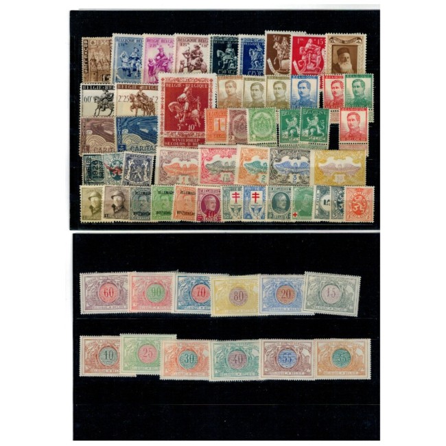 Belgia - Lot timbre vechi, nestampilate