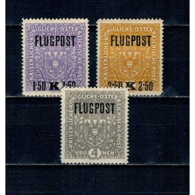 Austria 1918 - Posta Aeriana, supratipar, serie neuzata