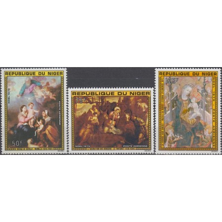 Niger 1975 - Crăciun, picturi, arta, serie neuzata