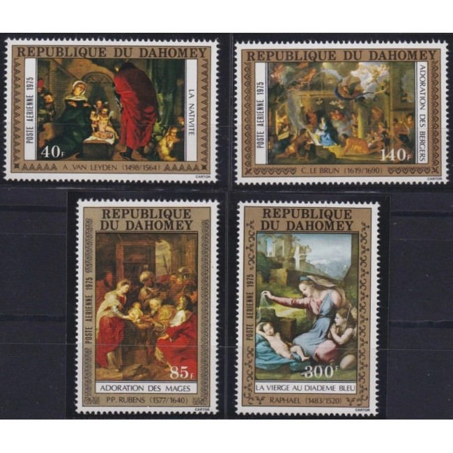 Dahomey 1975 - Crăciun, picturi, arta, serie neuzata