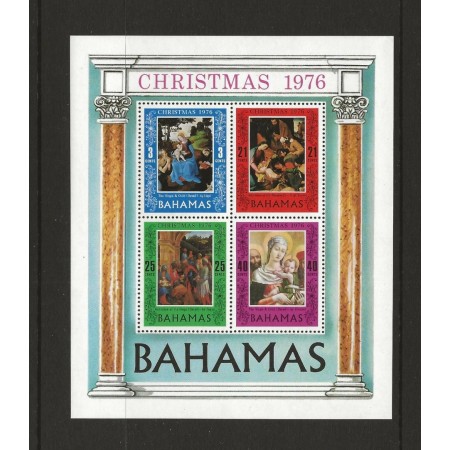 Bahamas 1975 - Crăciun, picturi, arta, bloc neuzat