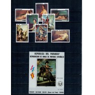 Paraguay 1976 - Picturi, arta, pictori spanioli, serie si colita neuzata