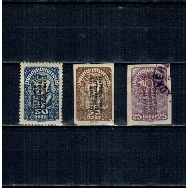 Austria 1920 - Radkersburg, supratipar, emisiune locala, lot 3 mărci, rare