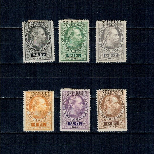 Austria 1874 - Marci pentru telegraf, lot SPECIMEN