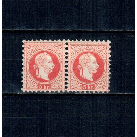 Austria 1867 - Uzual 5kr, pereche neuzata