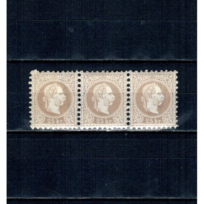 Austria 1867 - Uzual 25kr Franz Iosif, triptic neuzat