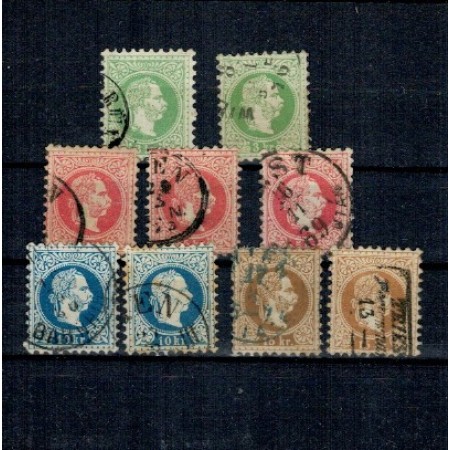 Austria 1867 - Uzuale Franz Iosif, lot stampilat